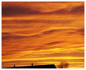 Stratocumulus bij zonsondergang