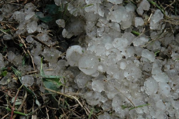samengevroren hagel